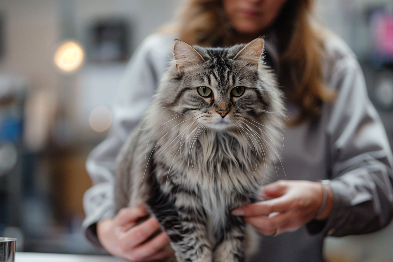 Cat resting in a carrier during travel to multiple cat shows