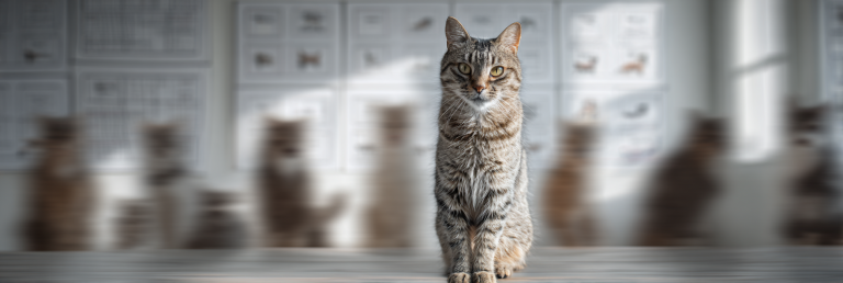 Cat pedigree illustrating genetic influence of popular sires