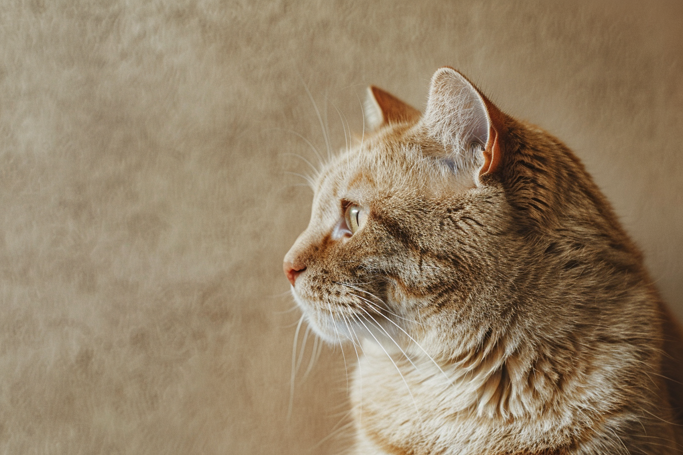 Warm-toned tabby cat in profile, showing how subtle color differences can influence EMS interpretation